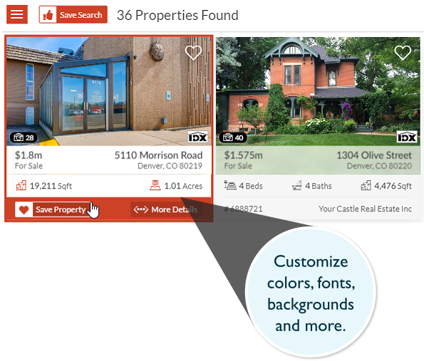 Seamlessly blend embedded MLS widgets on a real estate website with customized themes.